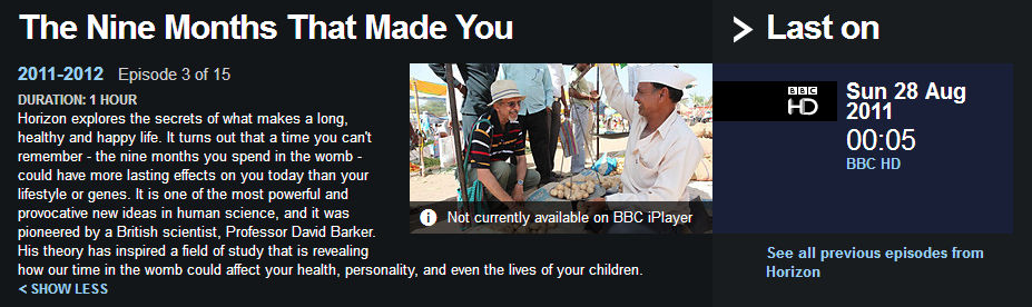 Hertfordshire Cohort Study featured on BBC Horizon